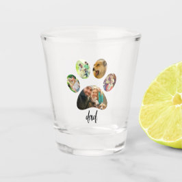 Vaderdag Hond Pa | 5 Paw Print Fotocollage Shot Glas