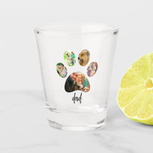 Vaderdag Hond Pa   5 Paw Print Fotocollage Shot Glas