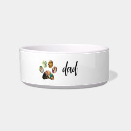 Vaderdag Hond Pa | 5 Paw Print Fotocollage Voerbakje