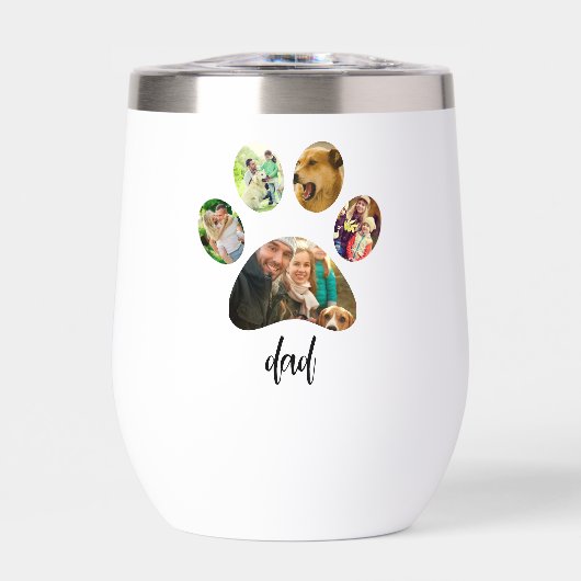 Vaderdag Hond Papa | 5 Pootafdruk Foto Collage (Voorkant)