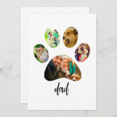 Vaderdag Hond Papa | 5 Pootafdruk Foto Collage Feestdagenkaart (Voorkant / Achterkant)