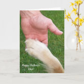 Vaderdag Hond Poot en Hand Kaart (Gele Bloem)