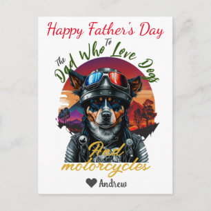 vaderdag, hondenvader, motorfietsen, eenvoudig mod feestdagenkaart