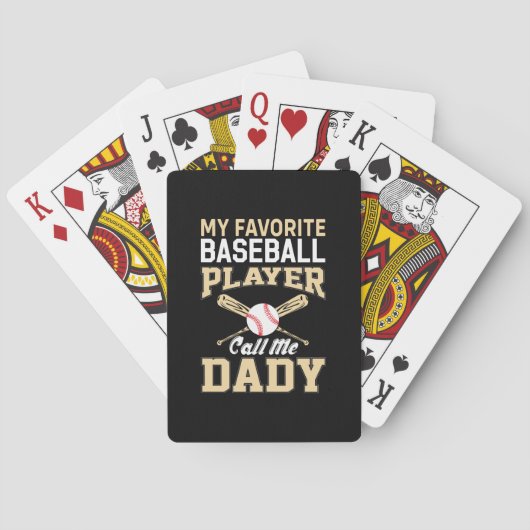 Vaderdag Honkbalspeler Noem me papa Pokerkaarten (Achterkant)