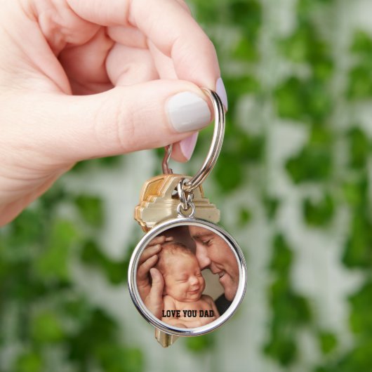 Vaderdag, hou van je pap aangepaste foto sleutelhanger (Hand)