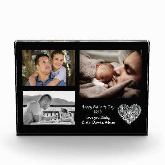 Vaderdag hou van je papa moderne eenvoudige collag fotoblokken (Voorkant)