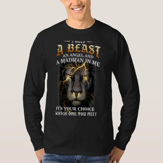 Vaderdag houd ik een beest, een engel en een gek v t-shirt (Voorkant)