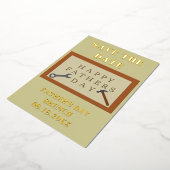 Vaderdag Houten Bord Maatwerk Bewaar de Datum Folie Feestdagenkaart (Gedraaid)