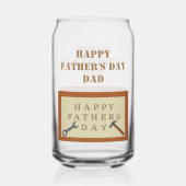 Vaderdag houten teken aangepaste bericht blikvorm glas (Achterkant)