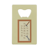 Vaderdag houten teken aangepaste bericht creditkaart flessenopener (Voorkant)