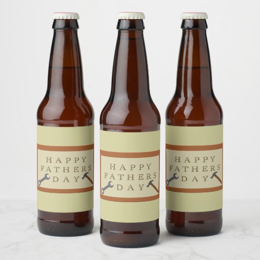 Vaderdag houten teken bier etiket (Flessen)