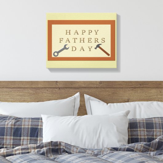 Vaderdag houten teken canvas afdruk (Insitu (Slaapkamer))