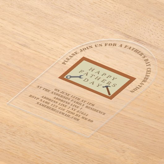 Vaderdag houten teken douane acryl uitnodigingen (Laagn)