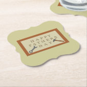 Vaderdag houten teken kartonnen onderzetters (Gekanteld)