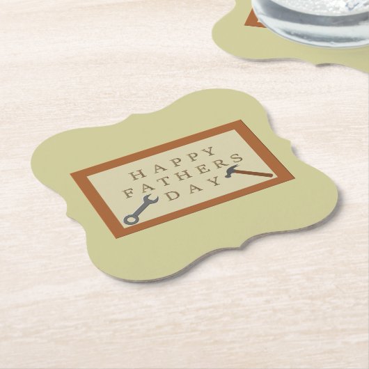 Vaderdag houten teken kartonnen onderzetters (Gekanteld)