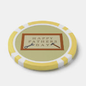 Vaderdag houten teken poker chips (Enkel)