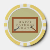 Vaderdag houten teken poker chips (Voorkant)