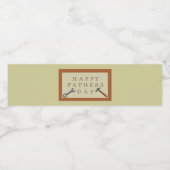 Vaderdag houten teken waterfles etiket (Enkel label)