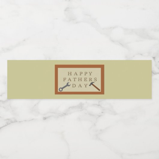 Vaderdag houten teken waterfles etiket (Enkel label)