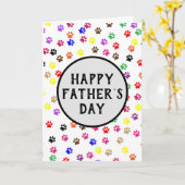 Vaderdag huisdier vader pootafdrukken kaart (Gele Bloem)