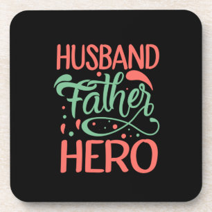 Vaderdag Husband Father Hero Bier Onderzetter