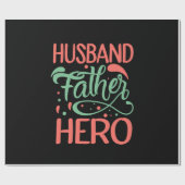 Vaderdag Husband Father Hero Cadeaupapier (Vlak)