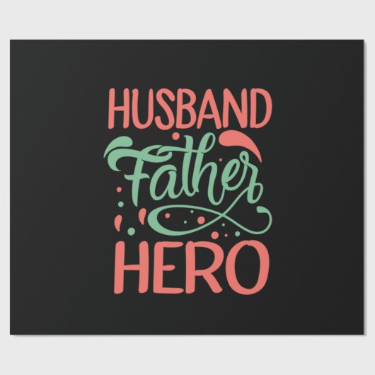 Vaderdag Husband Father Hero Cadeaupapier (Vlak)