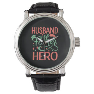Vaderdag Husband Father Hero Horloge