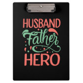 Vaderdag Husband Father Hero Klembord (Voorkant)