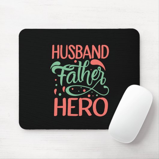 Vaderdag Husband Father Hero Muismat (Met muis)