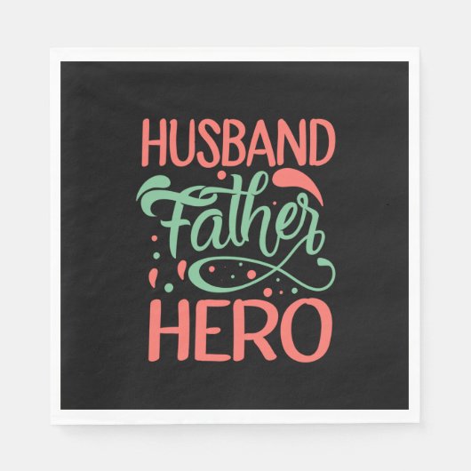 Vaderdag Husband Father Hero Servet (Voorkant)