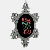Vaderdag Husband Father Hero Tin Sneeuwvlok Ornament (Links)