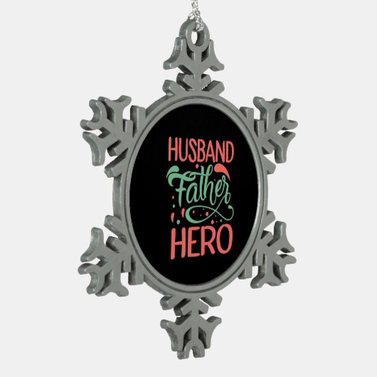 Vaderdag Husband Father Hero Tin Sneeuwvlok Ornament (Links)