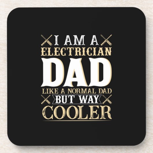 Vaderdag Ik ben een elektricien vader Bier Onderzetter (Voorkant)