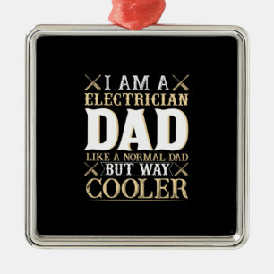 Vaderdag Ik ben een elektricien vader Metalen Ornament