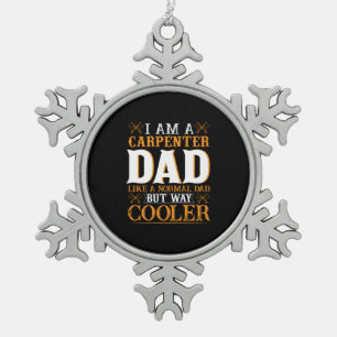 Vaderdag Ik ben een tima. Tin Sneeuwvlok Ornament