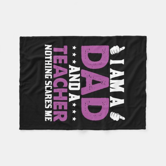 Vaderdag Ik ben vader en leraar Fleece Deken (Voorkant (Horizontaal))