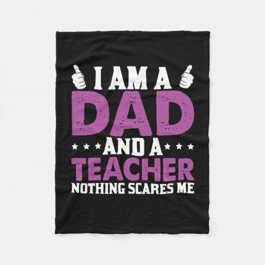 Vaderdag Ik ben vader en leraar Fleece Deken (Voorkant)