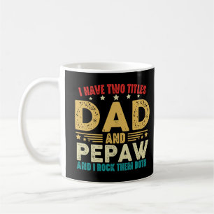 Vaderdag Ik heb twee titels Pap en Pepaw Funny Koffiemok