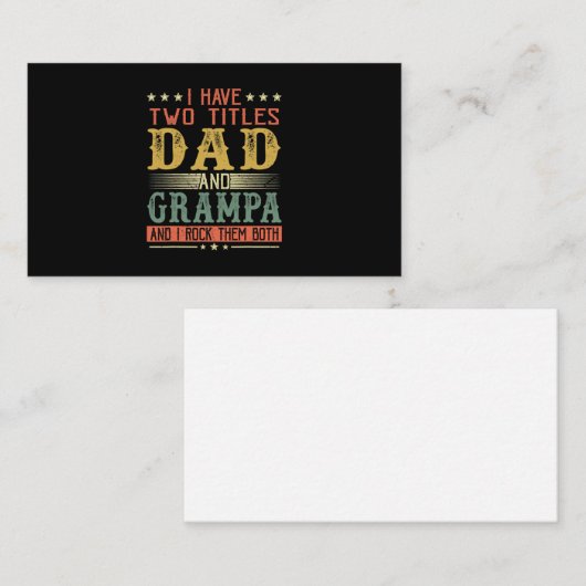 Vaderdag | Ik heb twee titels: papa en Grampa Visitekaartje (Voorkant / Achterkant)