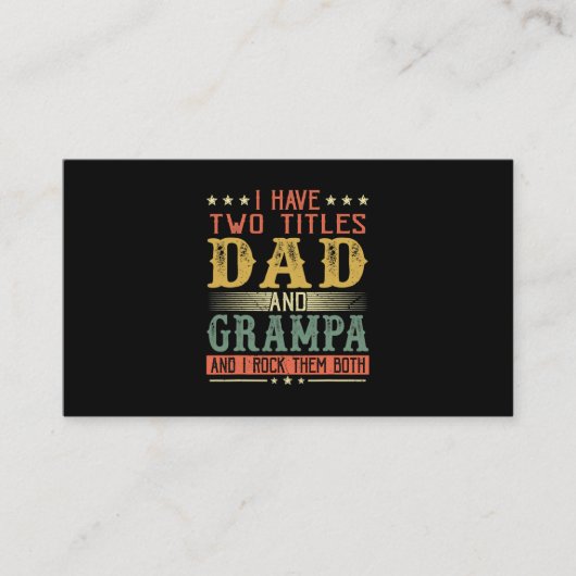 Vaderdag | Ik heb twee titels: papa en Grampa Visitekaartje (Voorkant)