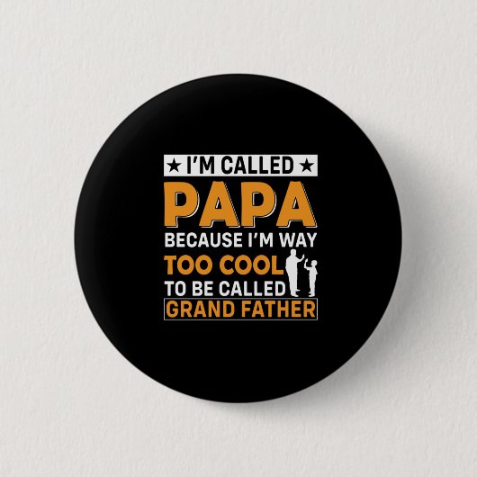 Vaderdag Ik heet Papa Ronde Button 5,7 Cm (Voorkant)