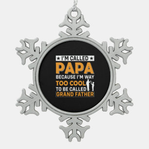 Vaderdag Ik heet Papa Tin Sneeuwvlok Ornament