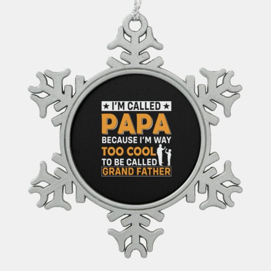 Vaderdag Ik heet Papa Tin Sneeuwvlok Ornament (Voorkant)