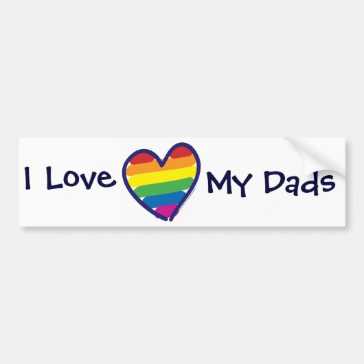 Vaderdag Ik hou van mijn vaders Bumpersticker (Voorkant)