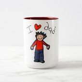 Vaderdag "Ik hou van papa", twee gekleurde mok. Tw Tweekleurige Koffiemok (Center)