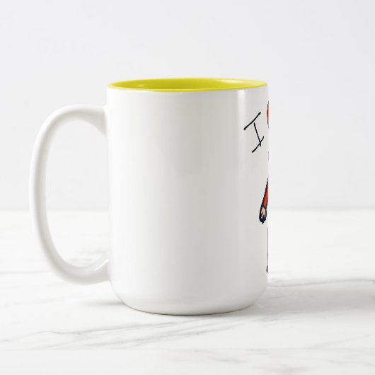 Vaderdag "Ik hou van papa", twee gekleurde mok. Tw Tweekleurige Koffiemok (Links)