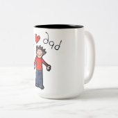 Vaderdag "Ik hou van papa", twee gekleurde mok. Tweekleurige Koffiemok (Voorkant rechts)