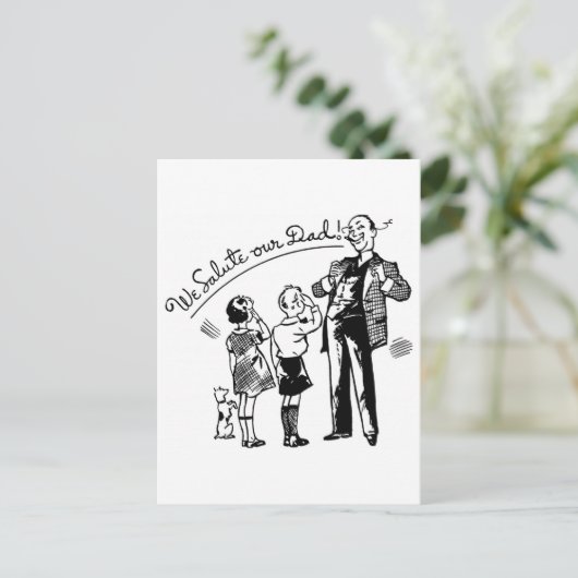 Vaderdag illustratie briefkaart (Staand voorkant)