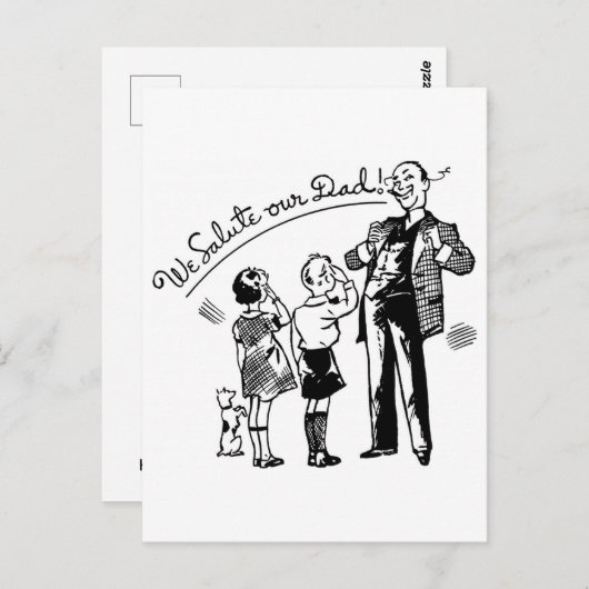 Vaderdag illustratie briefkaart (Voorkant / Achterkant)